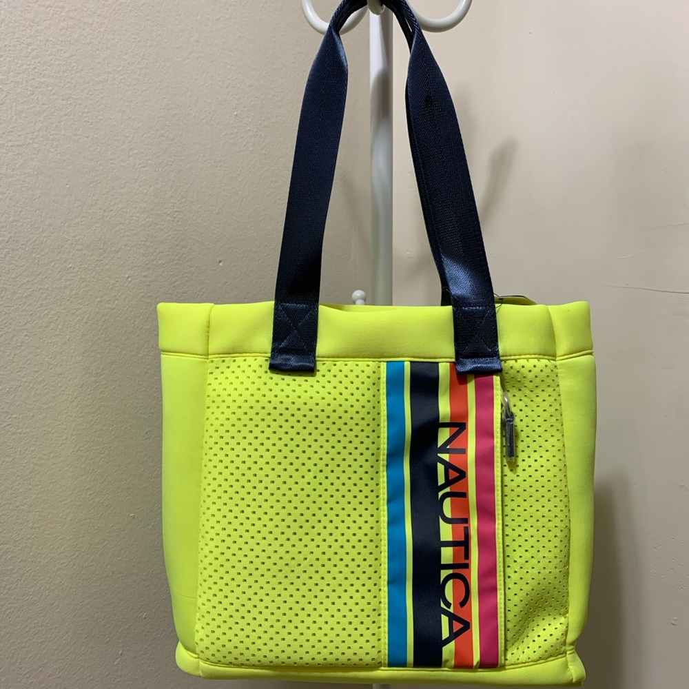 NWT NAUTICA -Jetty Logo Tote Bag in Neon